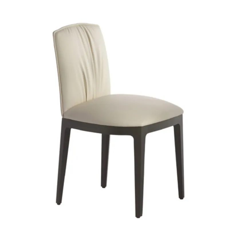 Silla Potocco Blossom con o sin reposabrazos con estructura de fresno macizo y tapizado en piel - Sala de estar