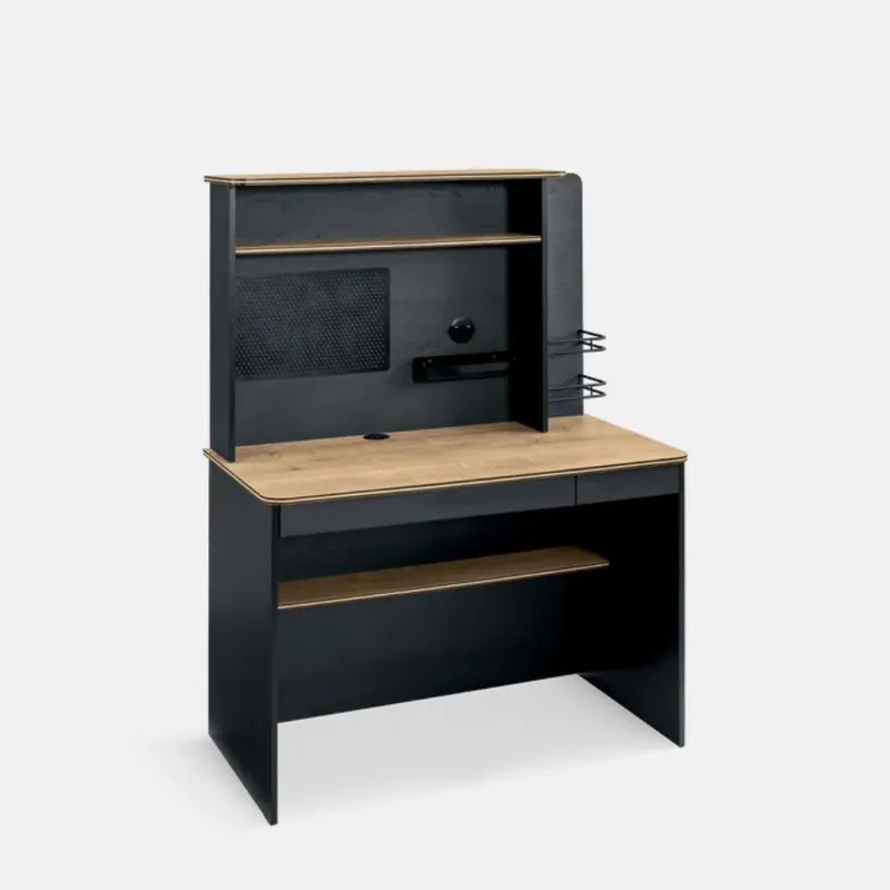 Escritorio Cilek negro con almacenamiento y panel frontal - zona de dormir