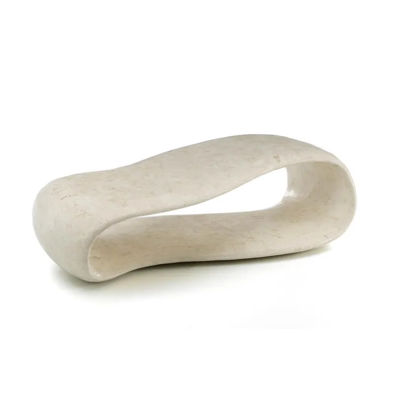 Mesa de centro de piedra Stones Scarf con estructura de contrachapado marino - Sala de estar