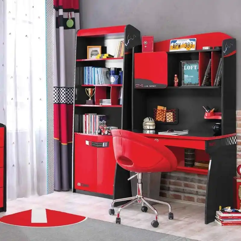 Escritorio Cilek Champion Racer con unidad de estudio para verdaderos entusiastas del motor - zona de dormir