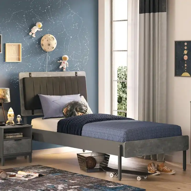 Cama Cilek Space Gray con cabecero - zona de dormir