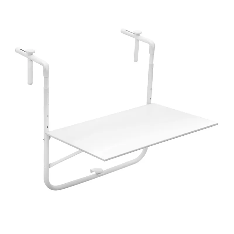Mesa plegable para barandilla de terraza metálica regulable en altura - Mueble de jardin