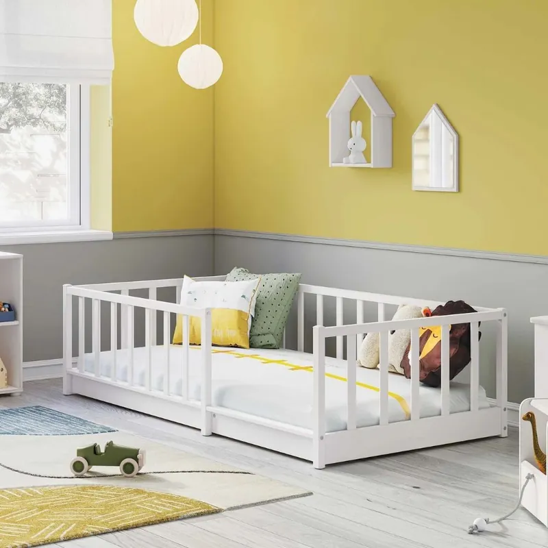 Cama blanca Cilek Montes con sistema Easy Step - zona de dormir