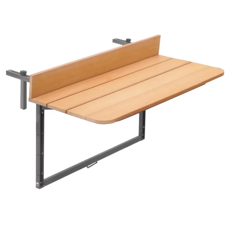 Mesa de terraza plegable en acero regulable en altura y tapa de madera de resina en dos medidas diferentes - Mueble de jardin