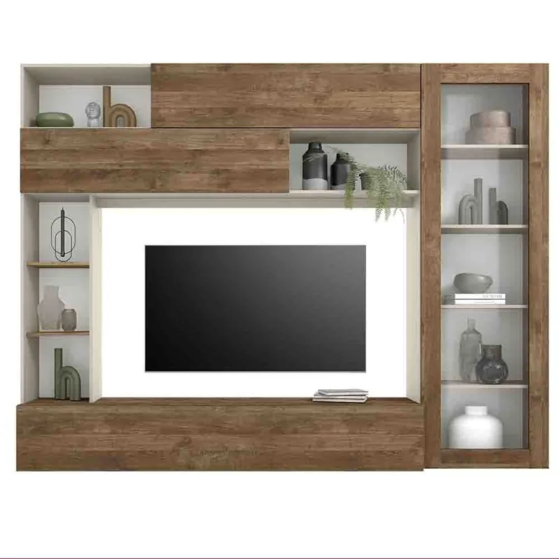 Mueble de pared con compartimento para TV para salón - Sala de estar