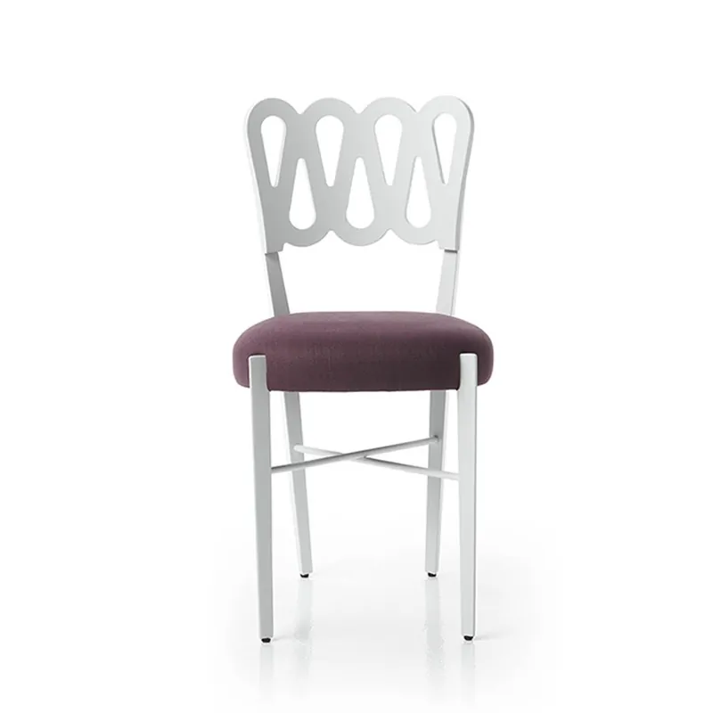 Silla BBB Italia Ponti 969 en haya lacada en blanco mate o negro con asiento acolchado - Sala de estar