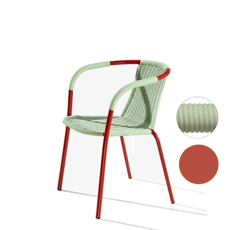 Sillón 001 de Et Al. para exterior, estructura tubular pintada y asiento y reposabrazos revestidos en hilo de PVC acabado mate. - Mueble de jardin
