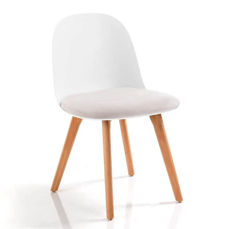 Silla acolchada Tomasucci Jade con patas de madera maciza - Sala de estar