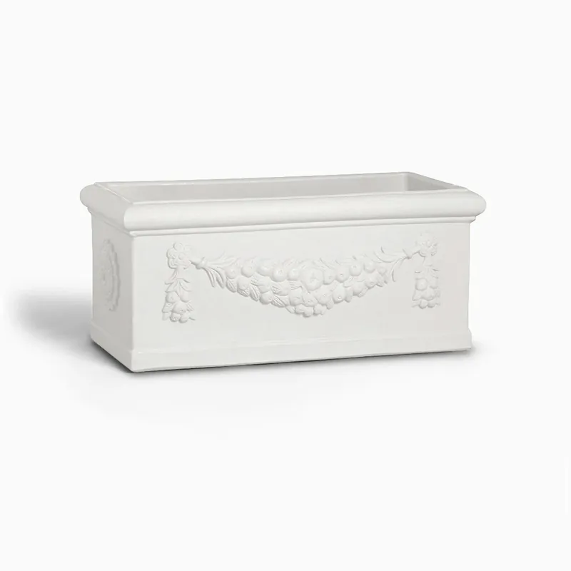 Jarrón rectangular festoneado Serralunga en polietileno reciclable para uso exterior e interior en varios acabados. - Mueble de jardin