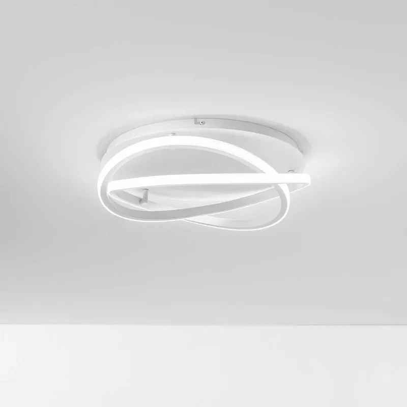 Lámpara de techo LED Gea Luce Atia con estructura de aluminio en dos acabados satinados y dos tamaños con difusor de silicona - Iluminacion