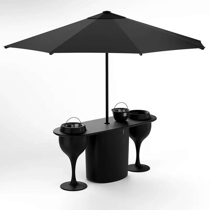 Barra de bar Valiente Bar Pro con sombrilla de polietileno en dos acabados para interior y exterior - Mueble de jardin
