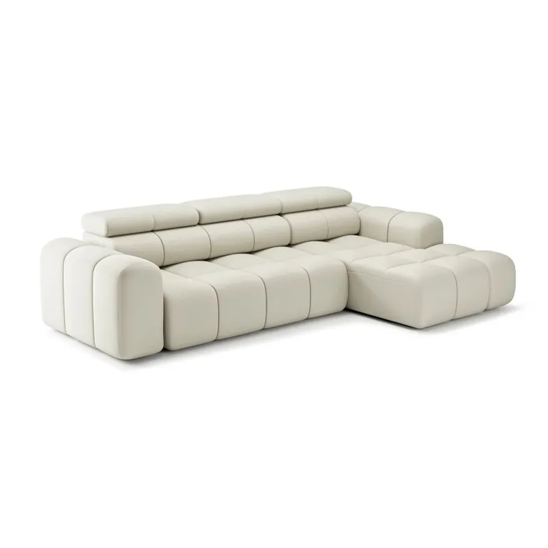 Sofá Puszman Bloom tapizado en tela con chaise longue - Sala de estar