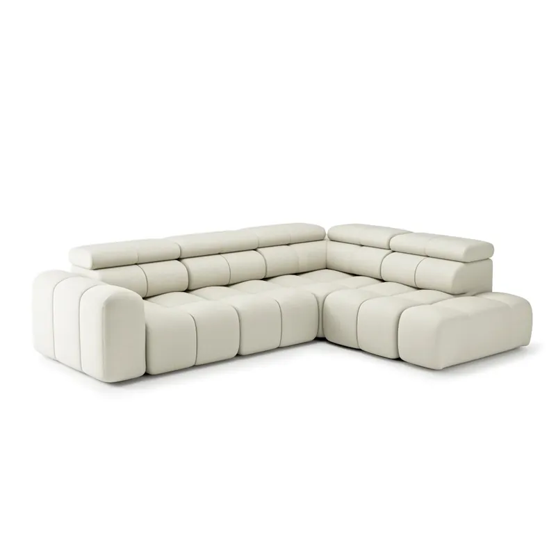 Sofá esquinero Puszman Bloom con chaise longue y reposacabezas reclinables - Sala de estar