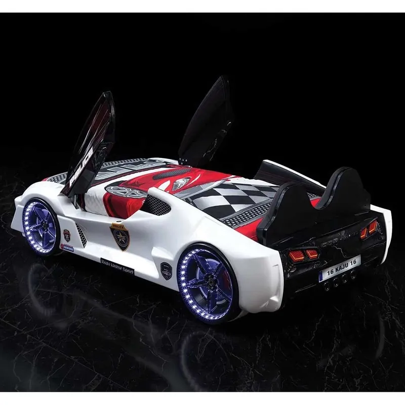 Cama infantil con forma de coche de policía | Kasa-Store