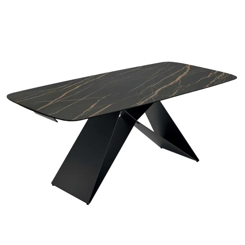 Stones | Mesa extensible Thanos X con tablero de cerámica sobre cristal - Sala de estar