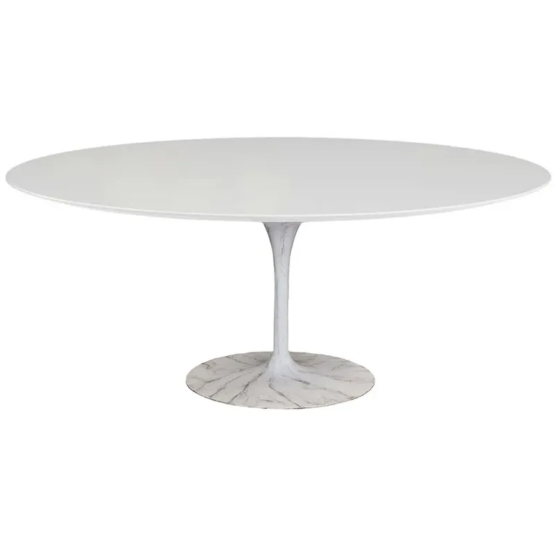 Mesa Oval Tulip: Reedición exclusiva con base efecto mármol | Kasa-Store
