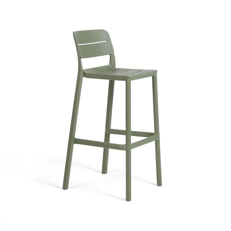 Nardi | Taburete monobloque Cassia con respaldo de listones horizontales - Mueble de jardin