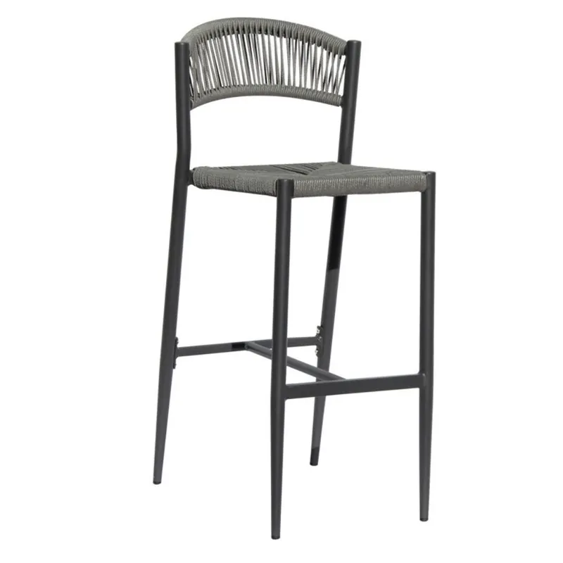 Sgabello esterno Milano alluminio e wicker |KasaStore - Mueble de jardin