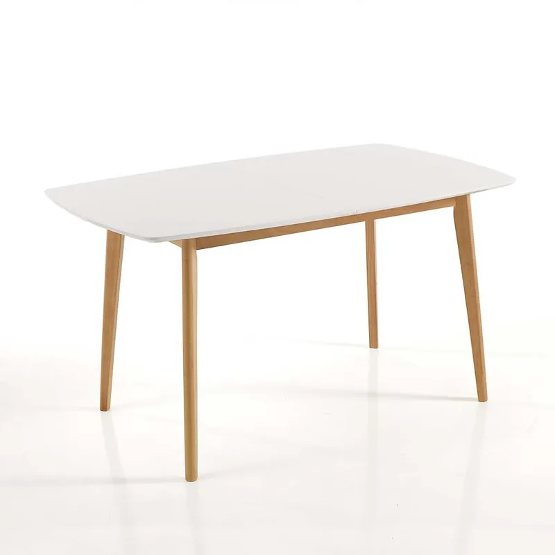 Tomasucci | Mesa extensible Still White Wood en MDF y madera maciza - Sala de estar