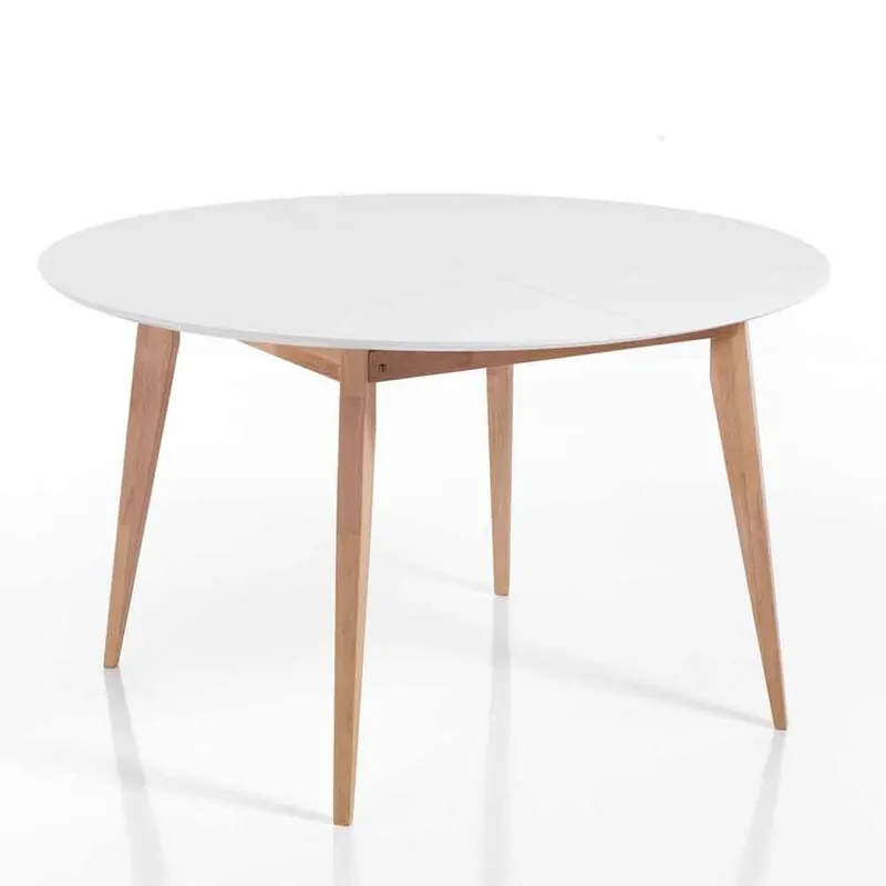 Tomasucci | Mesa redonda extensible Jaky de MDF y madera maciza - Sala de estar