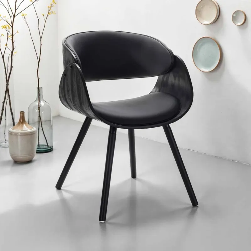 Tomasucci | Silla de madera Visby Evo Total Black | diseño moderno - Sala de estar
