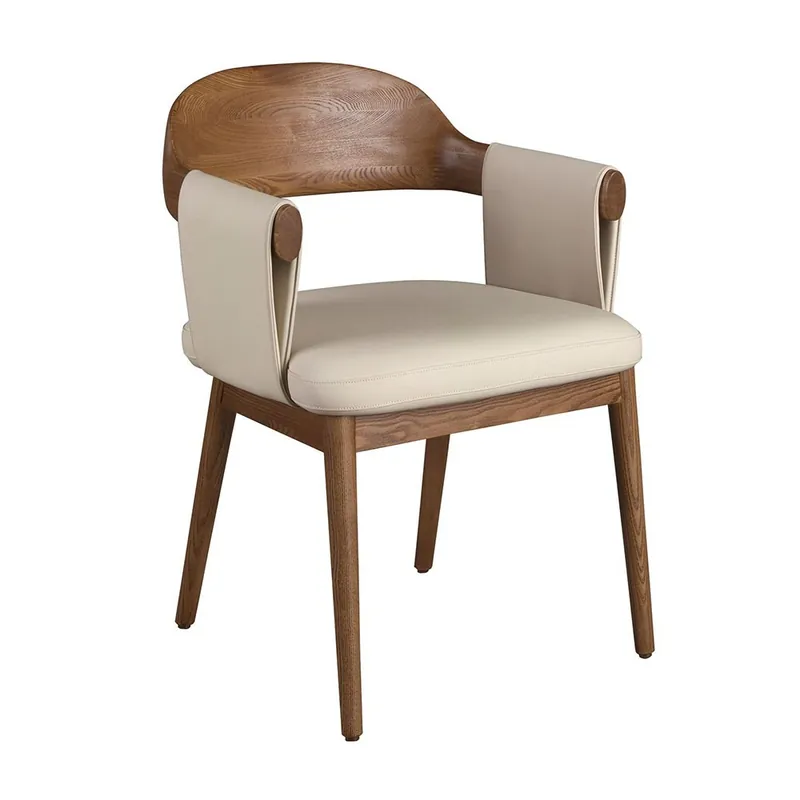 Angel Cerda | Silla de comedor 5186 en madera y piel sintética - Sala de estar