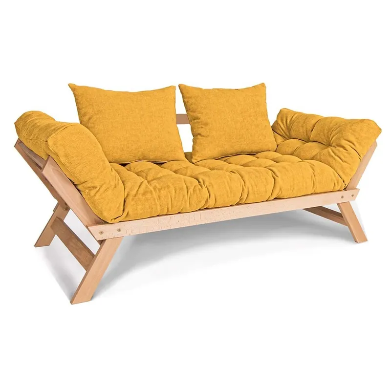 Sofá cama escandinavo Allegro en madera natural | Kasa-Store