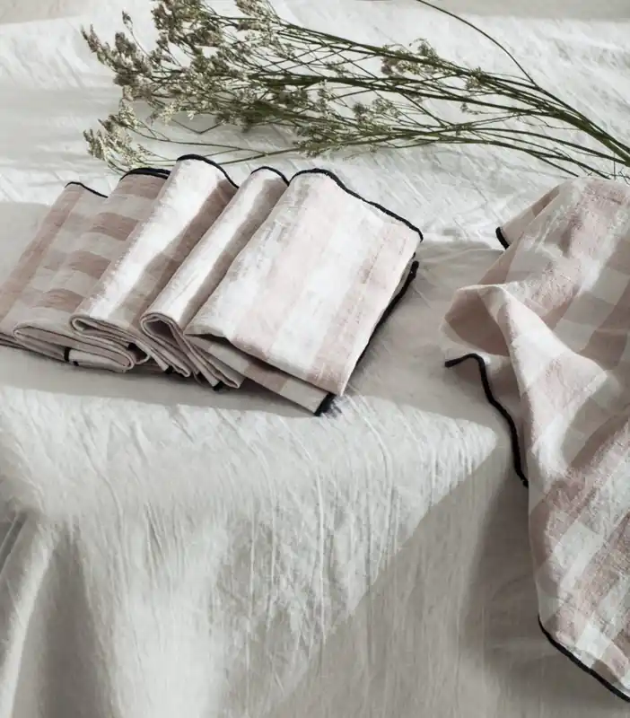 Servilleta vichy blush Maison de Vacances 45x45cm