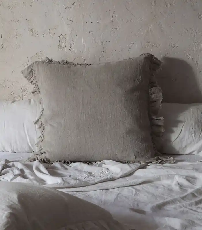 Cuadrante de lino boho Maison de Vacances Natural 65x65
