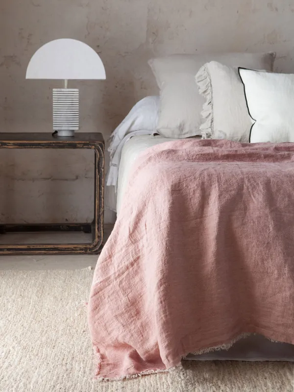 Plaid de lino Bois de Rose Maison de Vacances 140x250cm