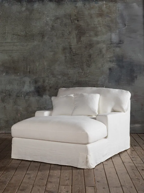 Chaise longue Capri lino marfil - Tapidisseny
