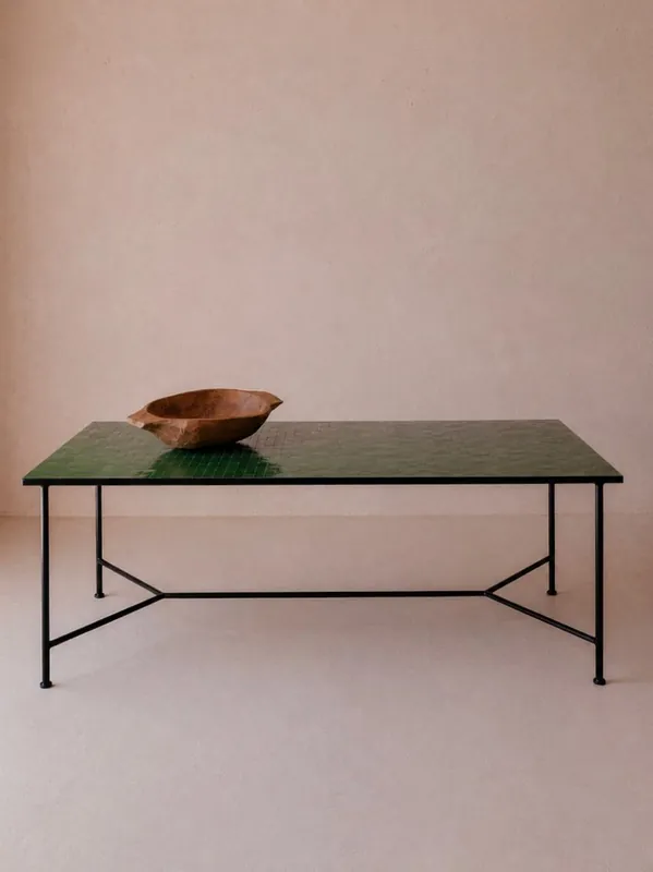 Mesa de comedor Zellige Mott verde forest - Rachid