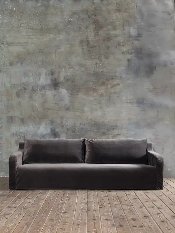 Sofá Comporta de terciopelo Gris Antracita - Tapidisseny