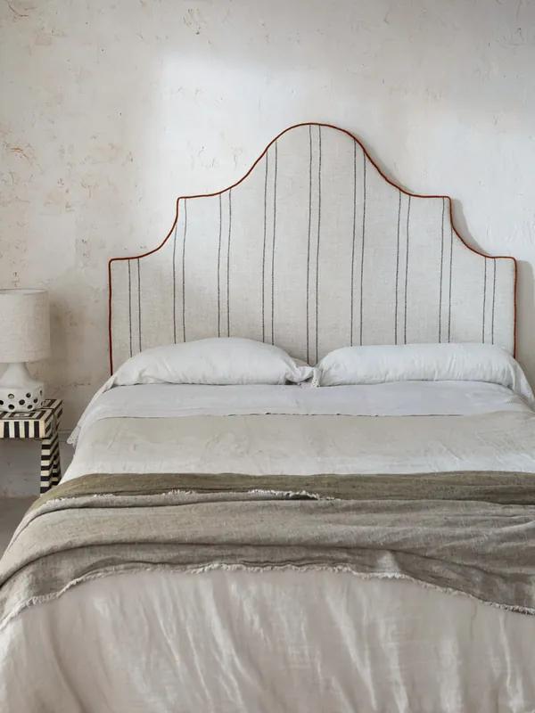 Cabecero Romy rayas vivo Teja - Sofá y Sillón
