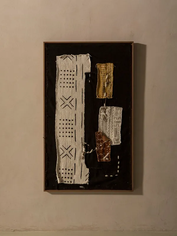 Cuadro Bogolán negro 110x65cm - Rue Vintage 74