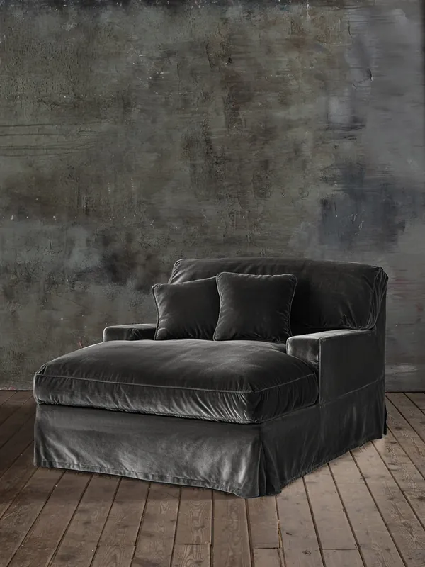 Chaise longue Capri Terciopelo Gris Antracita - Tapidisseny