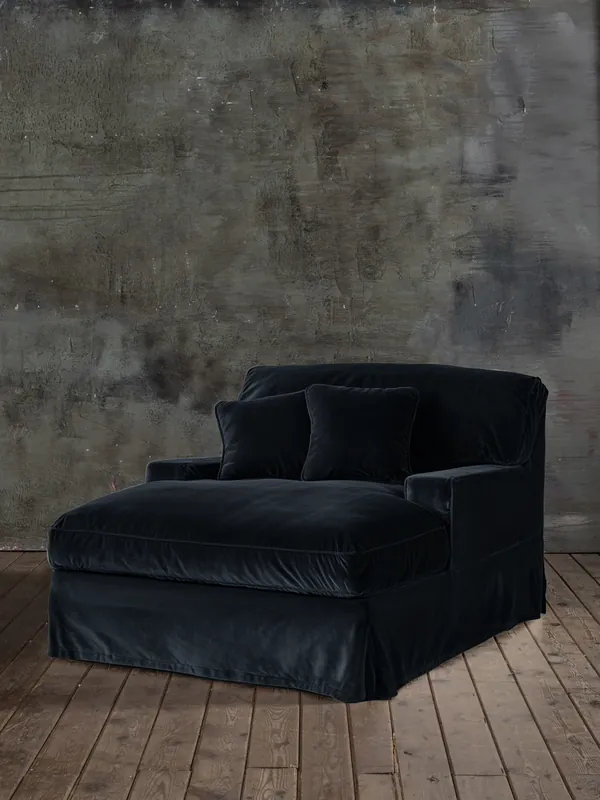 Chaise longue Capri Terciopelo Negro - Tapidisseny