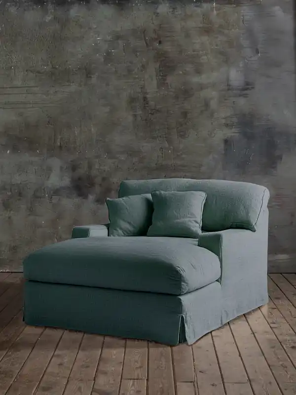 Chaise longue Capri lino Azul Plomizo - Tapidisseny