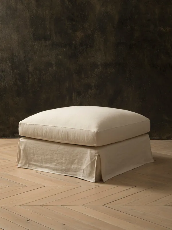 Pouf Amberes lino marfil - Tapidisseny