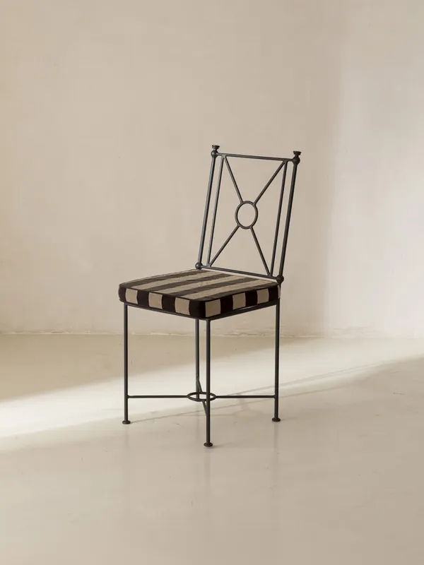 Funda Silla Medaillon Negro y Beige - Rachid