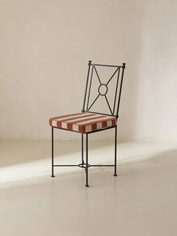 Funda Silla Medaillon Tomate y Beige - Rachid