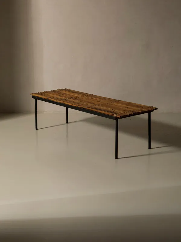 Banco bambú y hierro años 50 - Rue Vintage