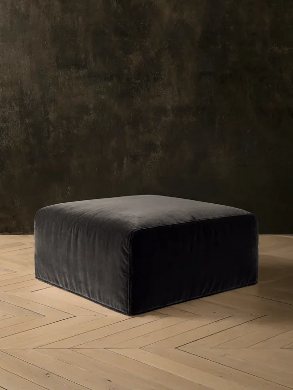 Pouf Comporta terciopelo antracita - Tapidisseny