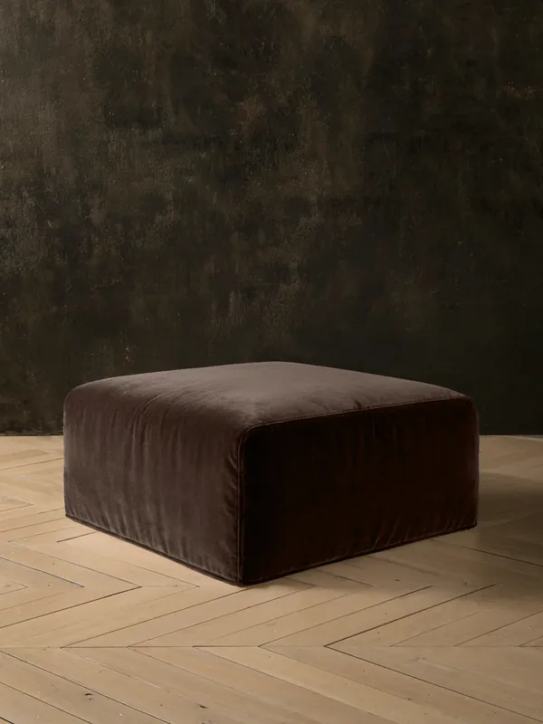 Pouf Comporta terciopelo Cacao - Tapidisseny