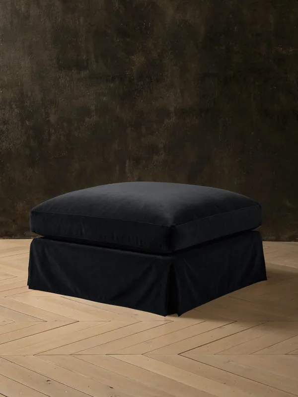 Pouf Amberes terciopelo negro - Tapidisseny