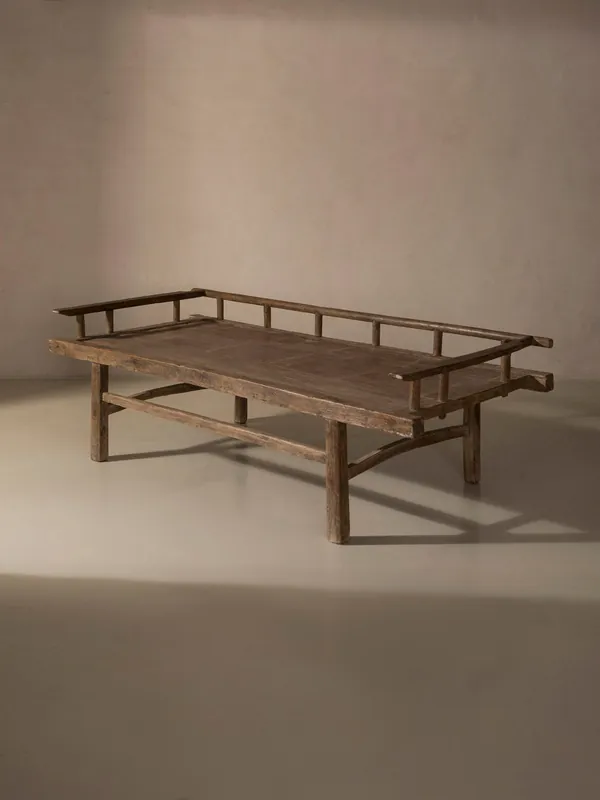 Banco chino de olmo recuperado y bambú 201x51x89cm - Atmosphere d'ailleurs