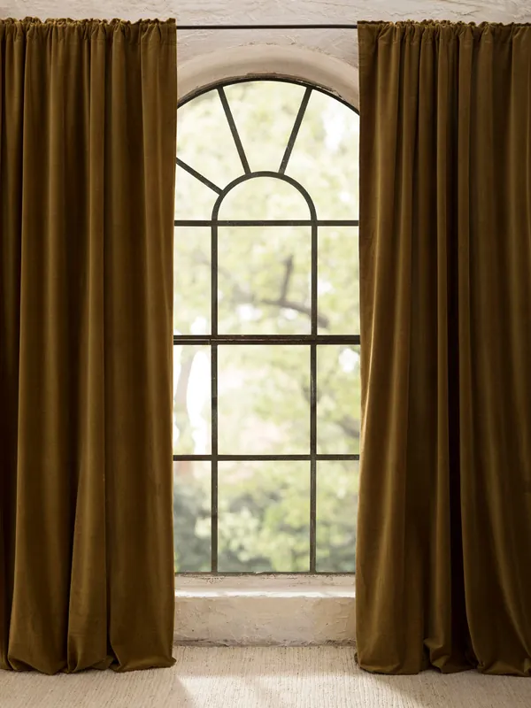 Cortina Delhi de terciopelo Gold - Haomy