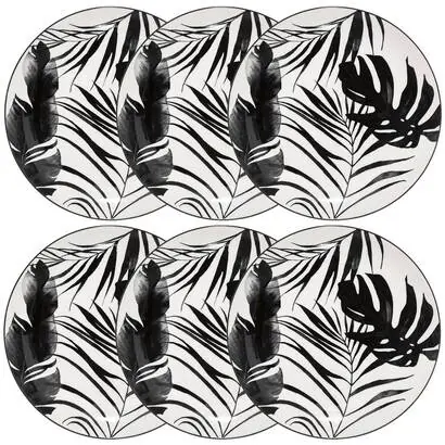 Lote de 6 platos llanos "Palme" - atmosphera.com