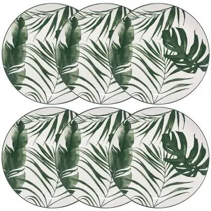 Lote de 6 platos llanos "Palme" - atmosphera.com