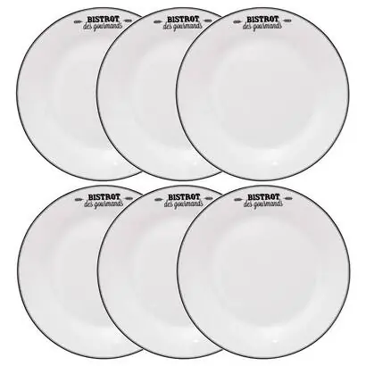 Lote de 6 platos de postre "Bistrot" - atmosphera.com